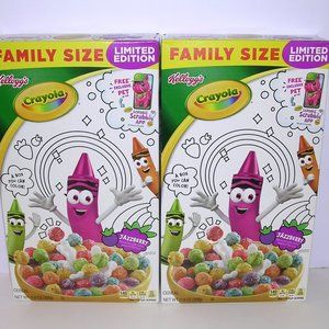 Kelloggs Crayola Crayon Jazzberry Cereal 2 Box NEW
